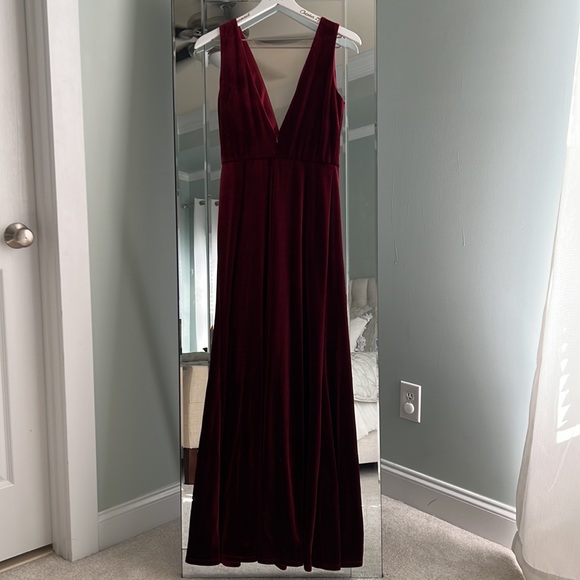 Jenny Yoo Logan Velvet Gown Size 8 - Picture 5 of 6